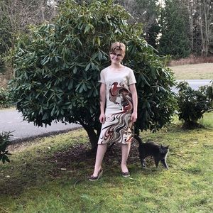 Vintage Alfred Shaheen dress with double slits